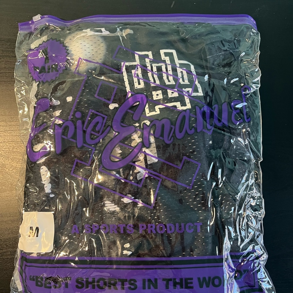Eric Emanuel Black and Purple Athletic Shorts